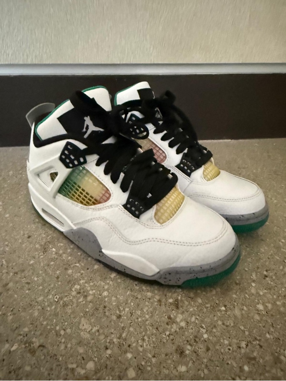 Nike White Black Green Multicolor Retro Basketball Sneakers